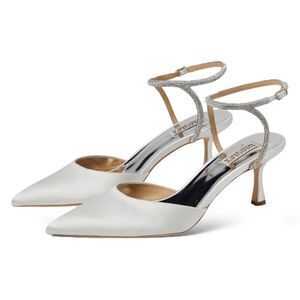 Badgley Mischka White and Silver Heels